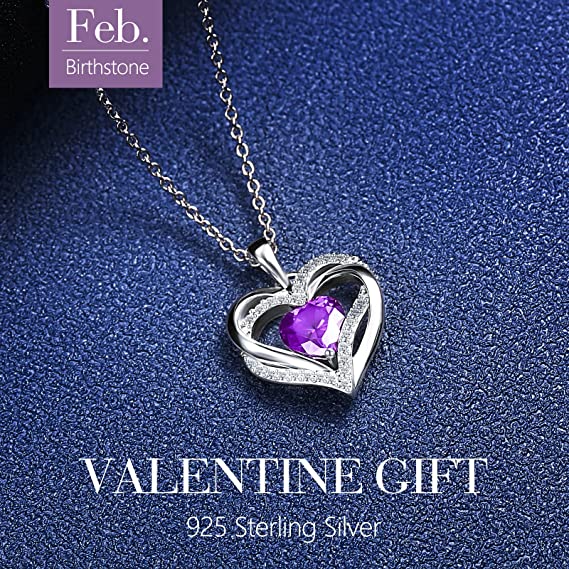 Beautlace 925 Sterling Silver Birthstone Necklace,Rose Flower Heart Pendant  Necklace Fine Jewelry Anniversary Birthday Christmas Gifts for Women Girls  - Walmart.com